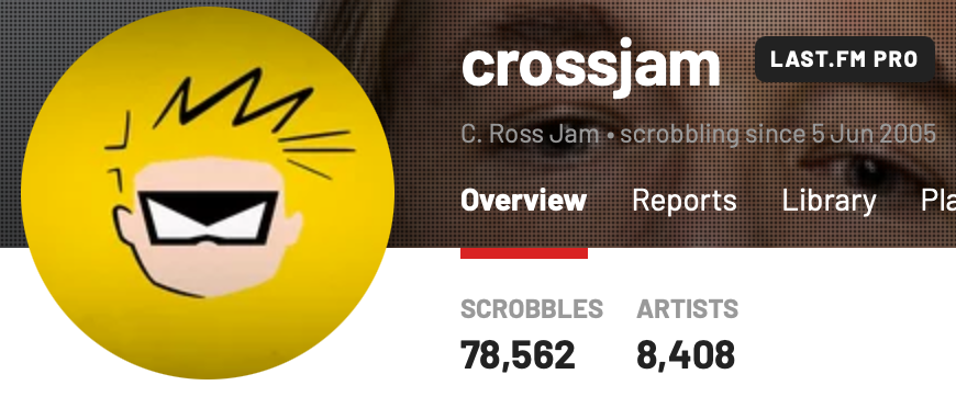 Screenshot of Last.fm profile - Joined June 5,
2005